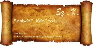 Szabó Károly névjegykártya