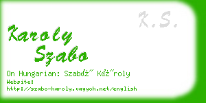 karoly szabo business card